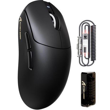 Бездротова миша ATTACK SHARK X8 Plus PAW 3395PRO Sensor,40K DPI,8K 2.4G/USB-C з кабелем/Bluetooth Чорна