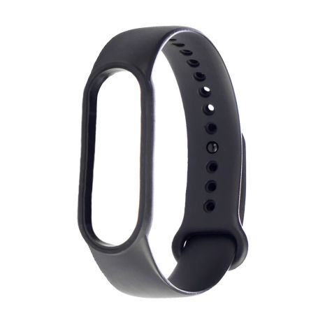 Ремінець силіконовий для Xiaomi Mi Band 5, 6, колір № 01, чорний Ремінець силіконовий для Xiaomi Mi Band 5, 6, колір № 01, чорний