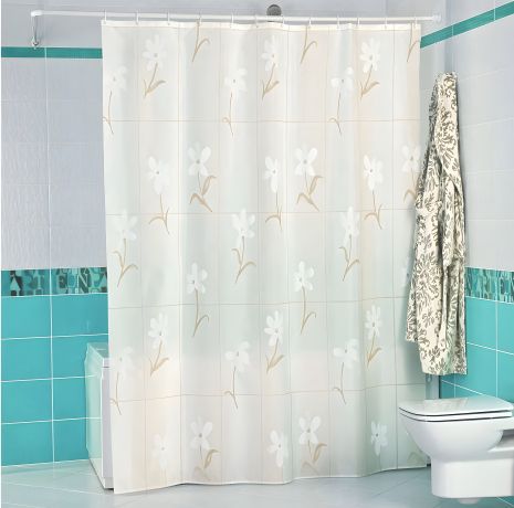 Шторка Miranda для ванної кімнати Country Flower beige 180*200 cм Шторка Miranda для ванної кімнати Country Flower beige 180*200 cм