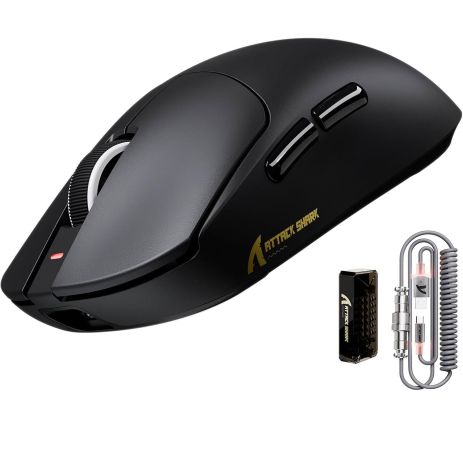 Бездротова миша ATTACK SHARK X8 ULTRA 42000 DPI PAW3950MAX,8K 2.4G/USB-C з кабелем/Bluetooth Чорна
