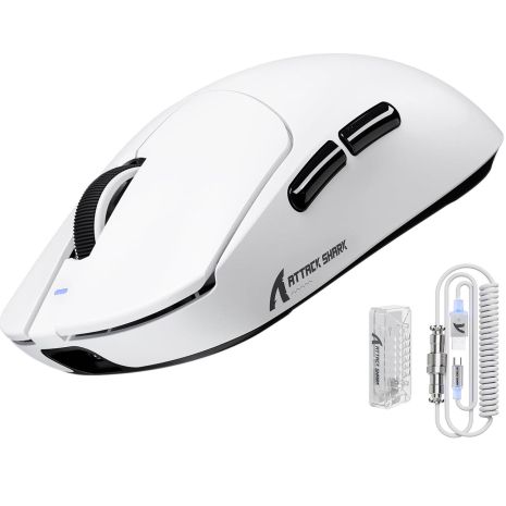 Бездротова миша ATTACK SHARK X8 ULTRA 42000 DPI PAW3950MAX,8K 2.4G/USB-C з кабелем/Bluetooth Біла Бездротова миша ATTACK SHARK X8 ULTRA 42000 DPI PAW3950MAX,8K 2.4G/USB-C з кабелем/Bluetooth Біла