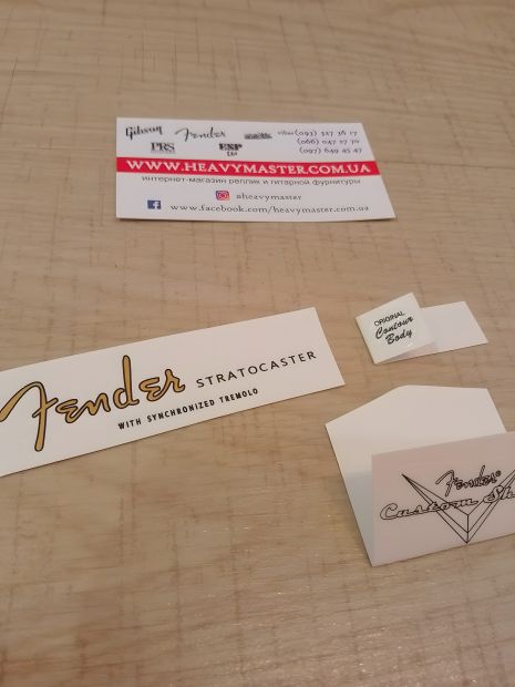 Деколь-наклейка для електрогітари Fender Stratocaster TREMOLO gold гітари гітарі електрогітарі грифа Фендер музичні інструменти Деколь-наклейка для електрогітари Fender Stratocaster TREMOLO gold гітари гітарі електрогітарі грифа Фендер музичні інструменти