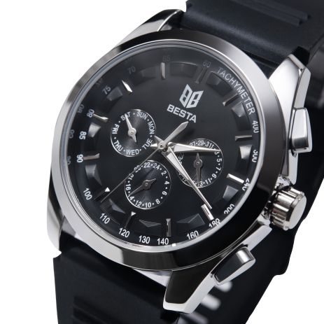 Мужские часы Besta Walker Elastic Black, 2 ремешка 2132