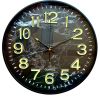 Фосфорные настенные часы Бесшумные (30 см) Светящиеся Ph-06-S черные