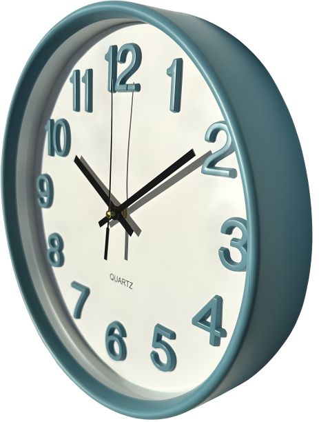 Настінний годинник безшумний (30 см) OH-252-Sky QUARTZ блакитний для дитячої спальні, стильний