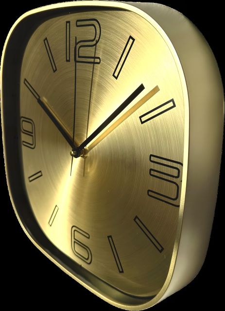 Годинник настінний Безшумний Металевий (30 см) OH-121-Br QUARTZ золотистий