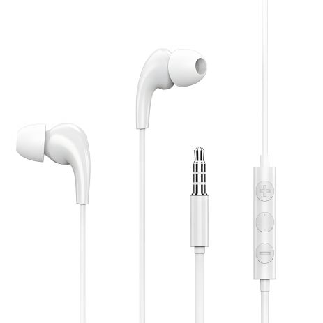 Дротові навушники REMAX Music Call Wired RW-108, 3.5mm, 1.2m, white