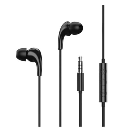 Дротові навушники REMAX Music Call Wired RW-108, 3.5mm, 1.2m, black