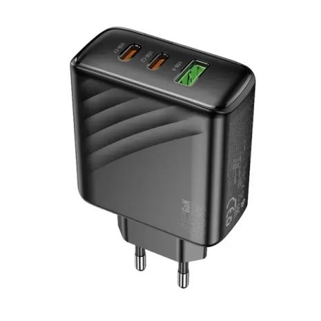 Мережевий зарядний пристрій Hoco CS26A, 2Type-C, 1USB, PD, QC, 45W, Чорний Мережевий зарядний пристрій Hoco CS26A, 2Type-C, 1USB, PD, QC, 45W, Чорний