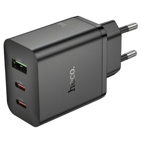 Зарядний пристрій Hoco N50, USB, 2 Type-C, PD 45W, чорний