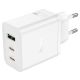 Мережевий зарядний пристрій Hoco N50, USB, 2 Type-C, PD 45W, white Мережевий зарядний пристрій Hoco N50, USB, 2 Type-C, PD 45W, white