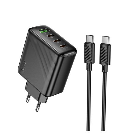 Сетевое Зарядное Устройство Hoco CS27A 3USB-C/1USB PD/QC 67W+Type-C to Type-C Черный Сетевое Зарядное Устройство Hoco CS27A 3USB-C/1USB PD/QC 67W+Type-C to Type-C Черный