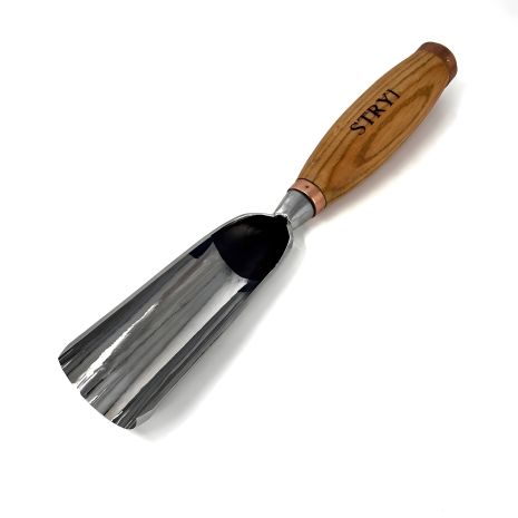 Ударная полукруглая 50мм STRYI Profi стамеска для объемной и скульптурной резьбы по дереву
