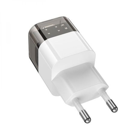 Сетевое зарядное устройство Hoco C125A 20W Type-C прозрачно-черное Сетевое зарядное устройство Hoco C125A 20W Type-C прозрачно-черное