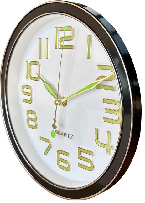 Настенные часы Бесшумные (25 см) Ph-03-B QUARTZ черные