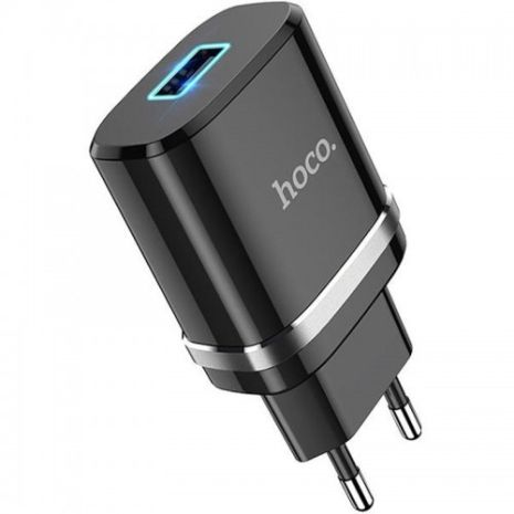 Мережевий зарядний пристрій Hoco N1, USB, 12W, чорний Мережевий зарядний пристрій Hoco N1, USB, 12W, чорний