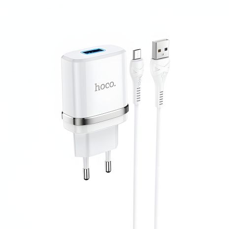 Hoco N1 сетевое зарядное устройство USB белое + кабель USB to MicroUSB