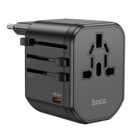 Сетевое зарядное устройство Hoco AC15 2 USB/ Type-C 20W черное