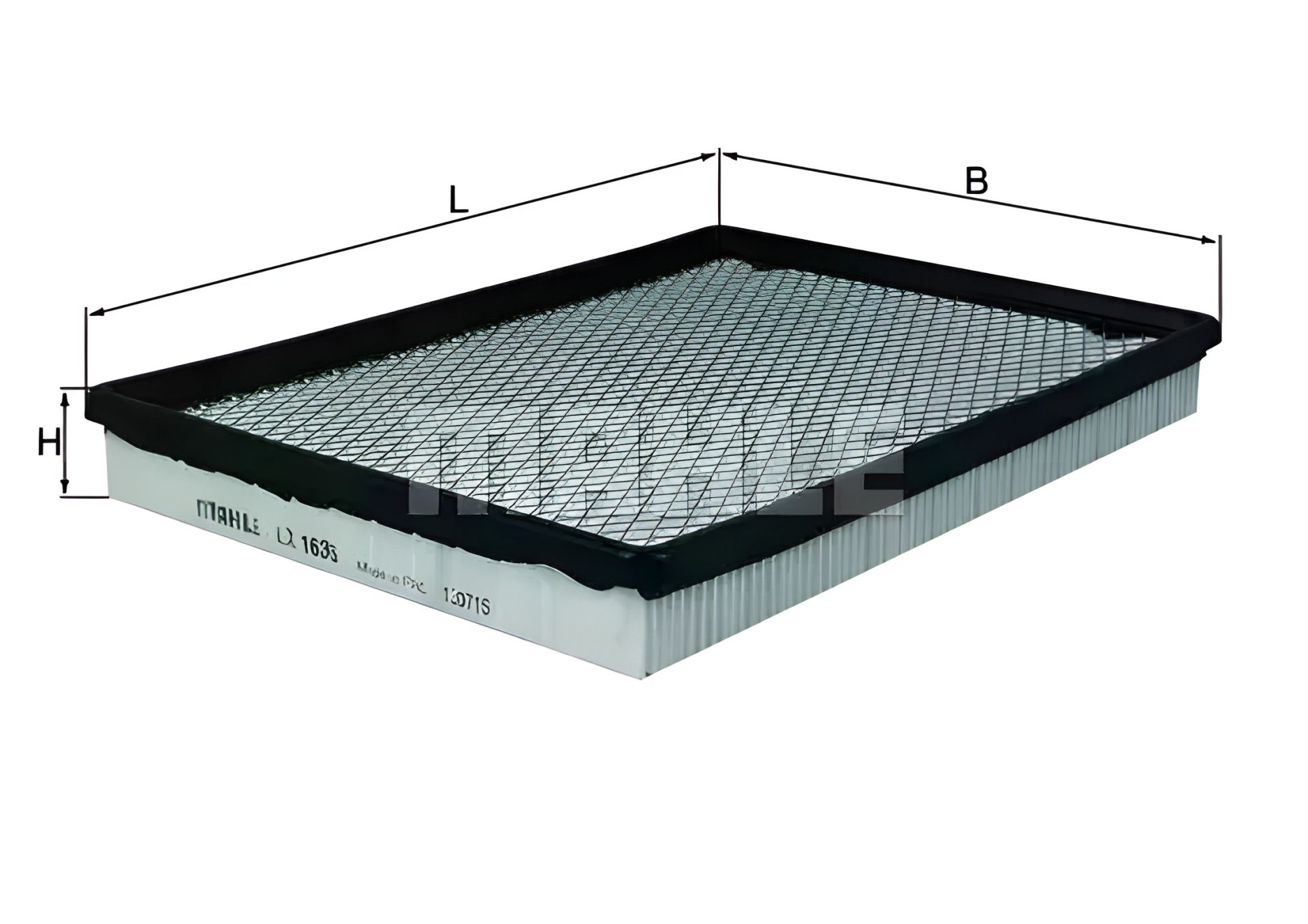 Повітряний фільтр MAHLE/KNECHT, модель LX1636 Повітряний фільтр MAHLE/KNECHT, модель LX1636