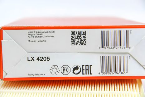 Повітряний фільтр MAHLE/KNECHT для MB S-class (W222) S500 14-, MAHLE/KNECHT (LX4205)