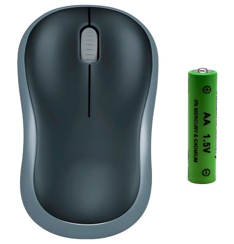 Миша M185, Wireless, USB 2.4G, 1000DPI, Black + батарейка AA, ергономічний дизайн