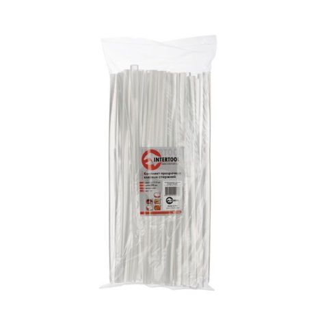 Комплект клейових стрижнів прозорих, 11,2×300 мм, уп. 1 кг INTERTOOL RT-1026