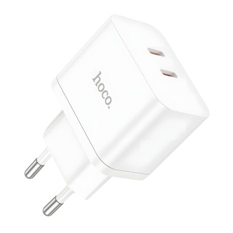 Зарядное сетевое устройство Hoco N29 2 Type-C PD 35W белое Зарядное сетевое устройство Hoco N29 2 Type-C PD 35W белое