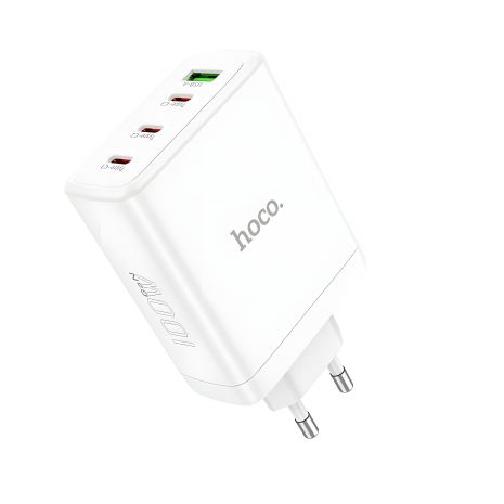 Мережевий зарядний пристрій Hoco N31 Leader, GAN, PD 100W, QC 22.5W, Білий Мережевий зарядний пристрій Hoco N31 Leader, GAN, PD 100W, QC 22.5W, Білий