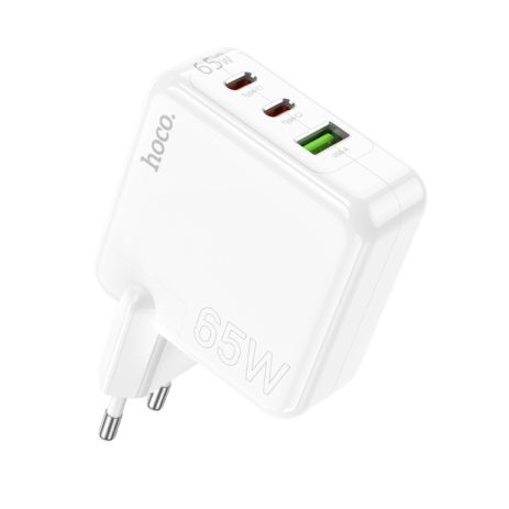 Сетевое зарядное устройство Hoco C115A 2 Type-C/ USB PD 65W белое