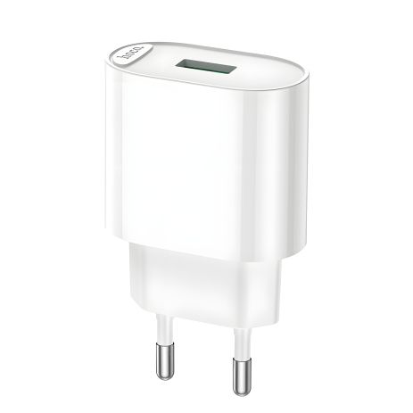 Сетевое зарядное устройство Hoco C109A USB QC 18W, белое