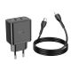 Сетевое зарядное устройство Hoco N35 2 Type-C PD 45W черное + кабель Type-C to Lightning Сетевое зарядное устройство Hoco N35 2 Type-C PD 45W черное + кабель Type-C to Lightning
