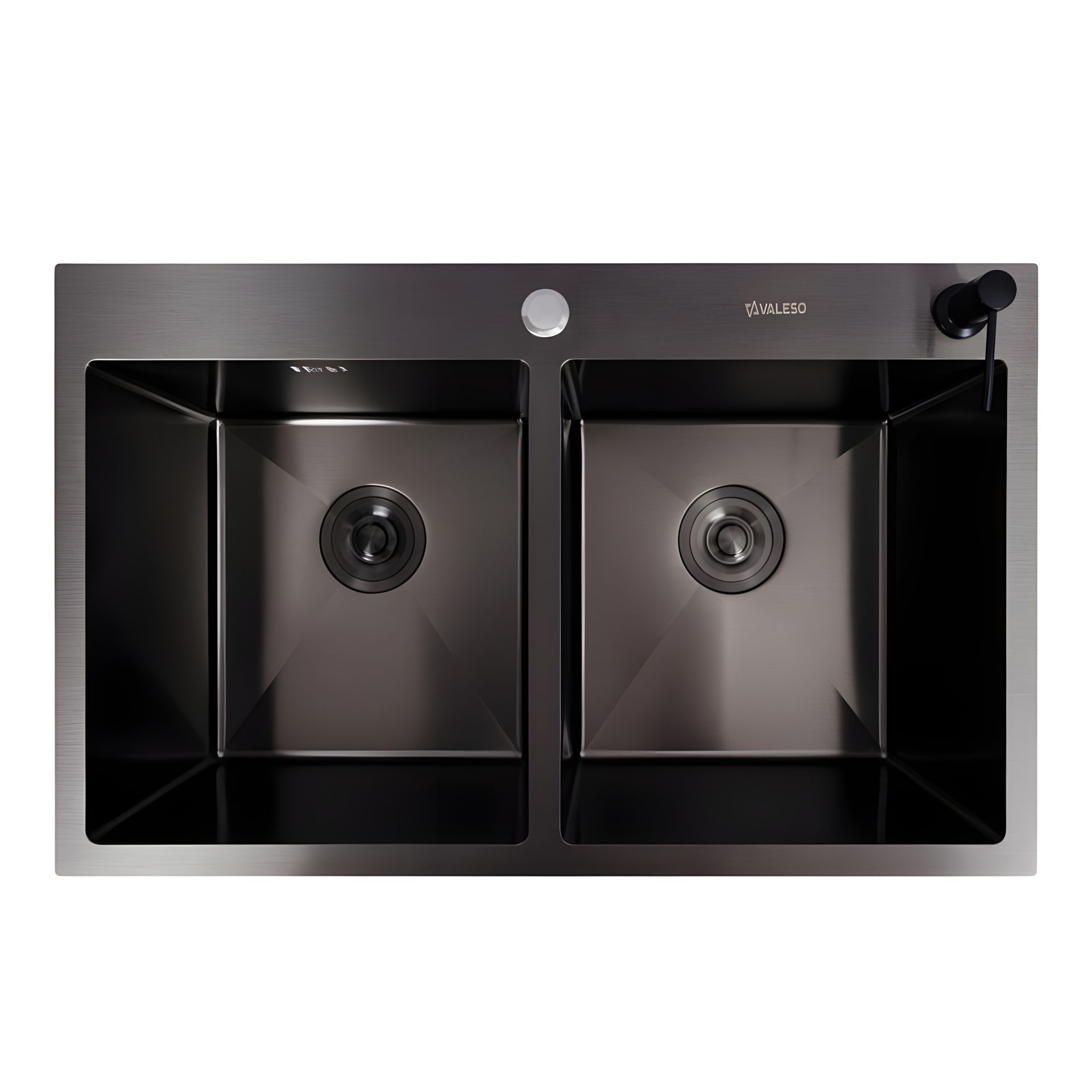 Мийка кухонна чорна PVD 78*48 VALESO Handmade на дві чаші (3.0/0.8) Мийка кухонна чорна PVD 78*48 VALESO Handmade на дві чаші (3.0/0.8)
