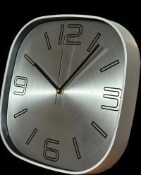 Безшумний сріблястий настінний годинник QUARTZ OH-121-G (металевий, 30 см)