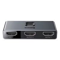 Switch/Switch Bidirectional Baseus CAHUB-BC0G HDMI 2.1 4K 144Hz HDR 1to2/2to1 для PS5/4/3/TV Box/Xbox/PC сіро-чорний