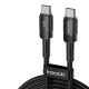 Кабель Toocki 60W Type-C - Type-C 3m, черный Кабель Toocki 60W Type-C - Type-C 3m, черный