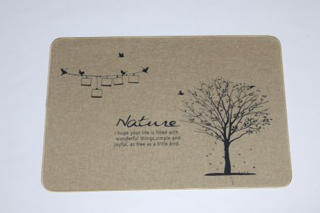 Вхідний килимок "Льон" на пружній каучуковій основі 45x75 см tree 5392/9