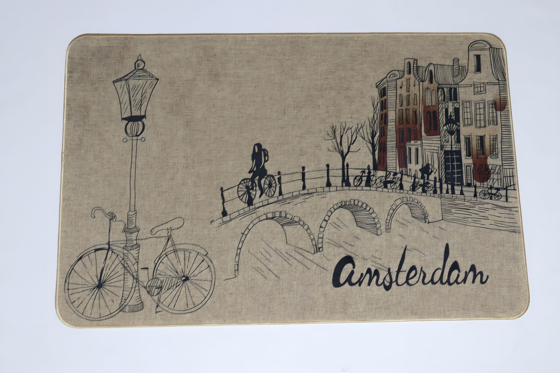 Вхідний килимок "Льон" на каучуковій основі 60x90 см amsterdam 5392/14 Вхідний килимок "Льон" на каучуковій основі 60x90 см amsterdam 5392/14