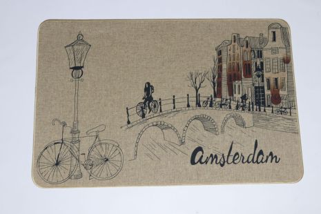 Килимок вхідний "Льон" на пружній каучуковій основі 60x90 см amsterdam 5392/14 Килимок вхідний "Льон" на пружній каучуковій основі 60x90 см amsterdam 5392/14
