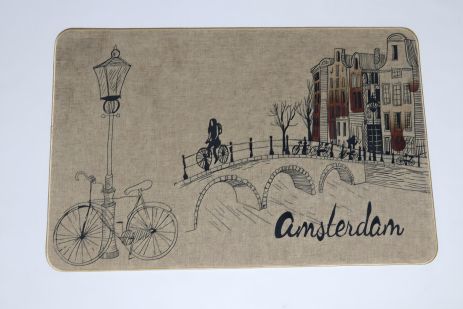 Коврик ворсовый "льня" на эластичной резиновой базе 60x90 см, Амстердам 5392/14 Коврик ворсовый "льня" на эластичной резиновой базе 60x90 см, Амстердам 5392/14