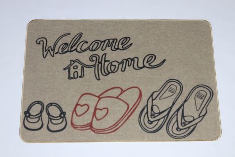 Вхідний килимок "Льон" на каучуковій базі 45x75 см shoes 5392/15