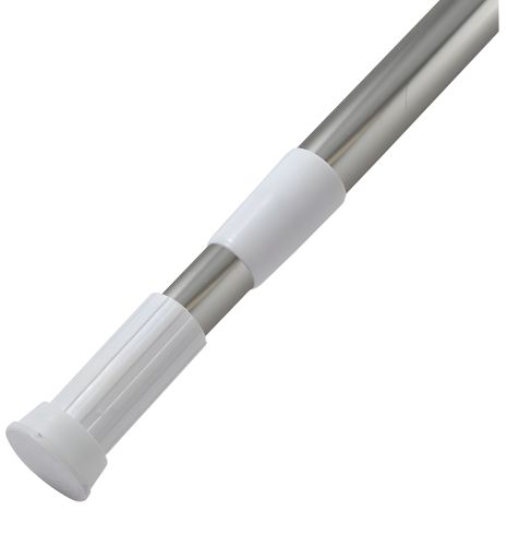 Карниз для ванної вузький 70-120 см хромований гладкий