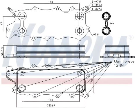 Охолоджувальний радіатор MERCEDES C-Class W 204 (07-)(Nissens)