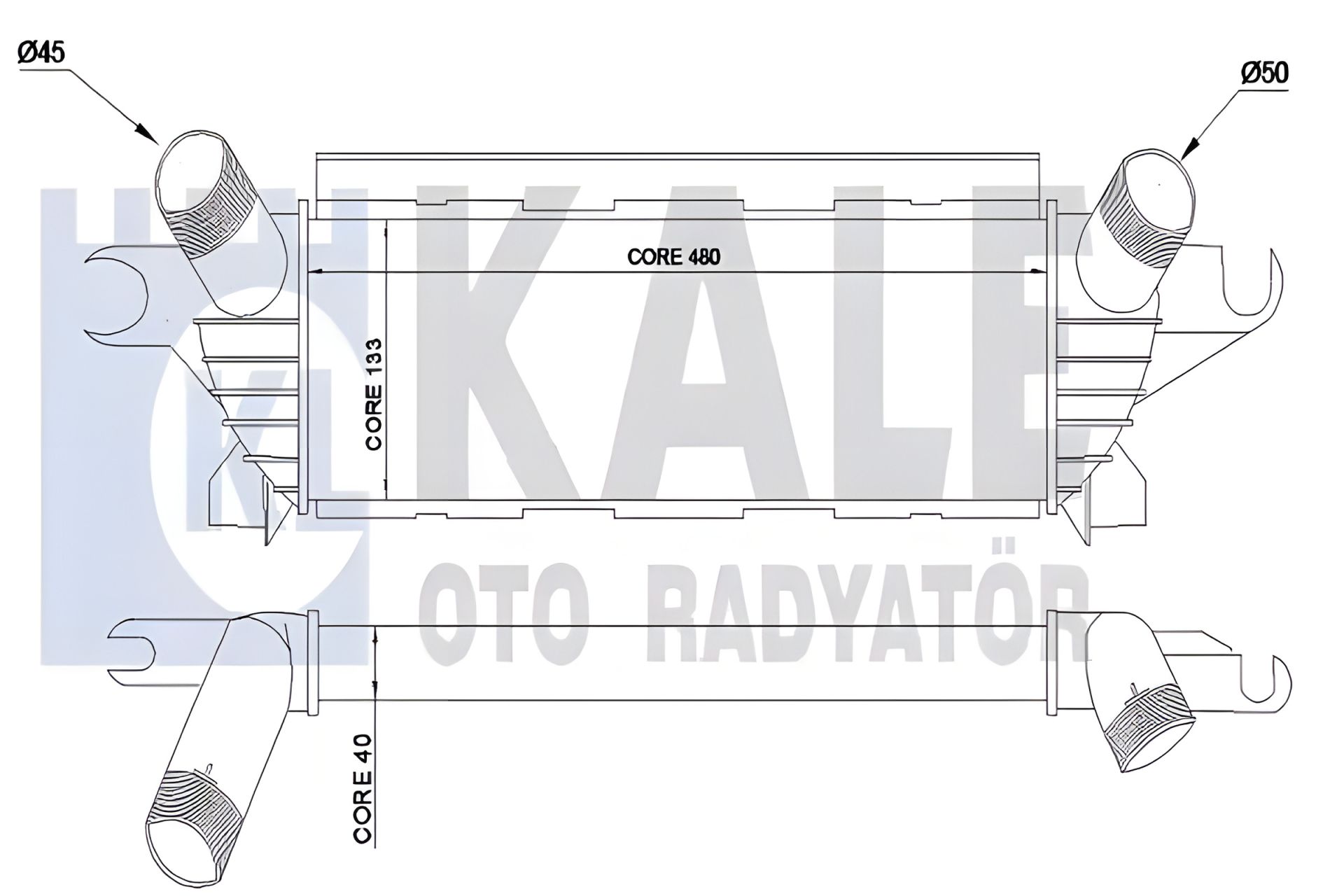 Інтеркулера радіатор, Kale Radyator Oto (345095) Інтеркулера радіатор, Kale Radyator Oto (345095)