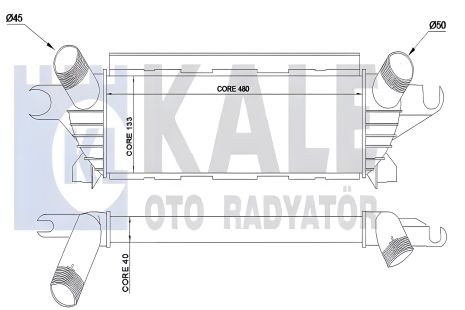 Інтеркулера радіатор, Kale Radyator Oto (345095) Інтеркулера радіатор, Kale Radyator Oto (345095)
