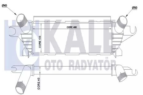 Радіатор інтеркулера, Kale Oto Radyator (345095) Радіатор інтеркулера, Kale Oto Radyator (345095)