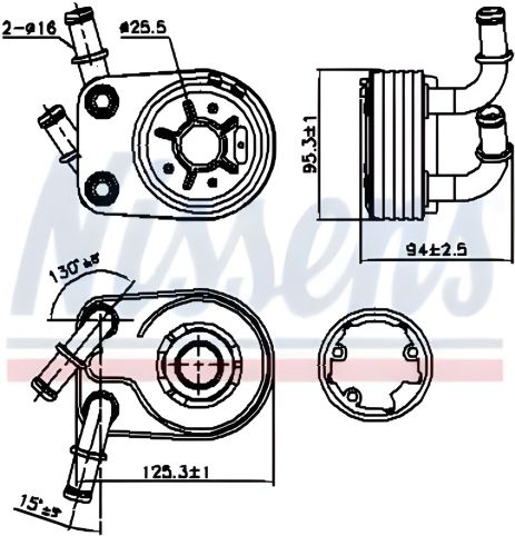 Масляный радиатор для FIAT DOBLO (119, 223) (01-) 1.9 JTD (Nissens)