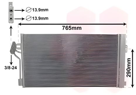 Конденсерний радіатор Vito (W639) 03-, Van Wezel (30 00 5352) без ресивера (30005352)
