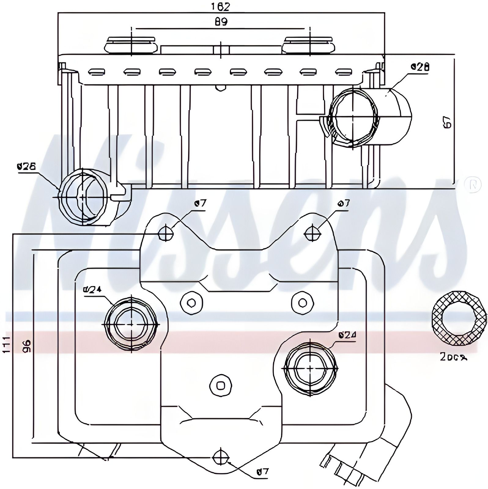 Радиатор масляный MERCEDES C-CLASS W 202 (93-) (Nissens) Радиатор масляный MERCEDES C-CLASS W 202 (93-) (Nissens)