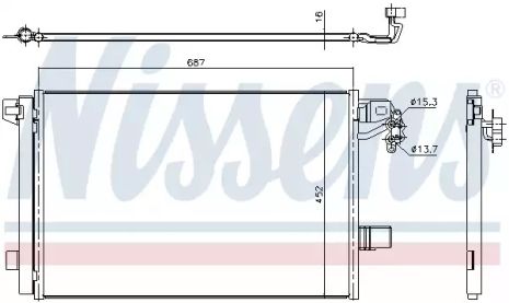 Радіатор кондиціонера VW TRANSPORTER T5 (03-) 2.0 TDi (+) (Nissens), 940345 Радіатор кондиціонера VW TRANSPORTER T5 (03-) 2.0 TDi (+) (Nissens), 940345