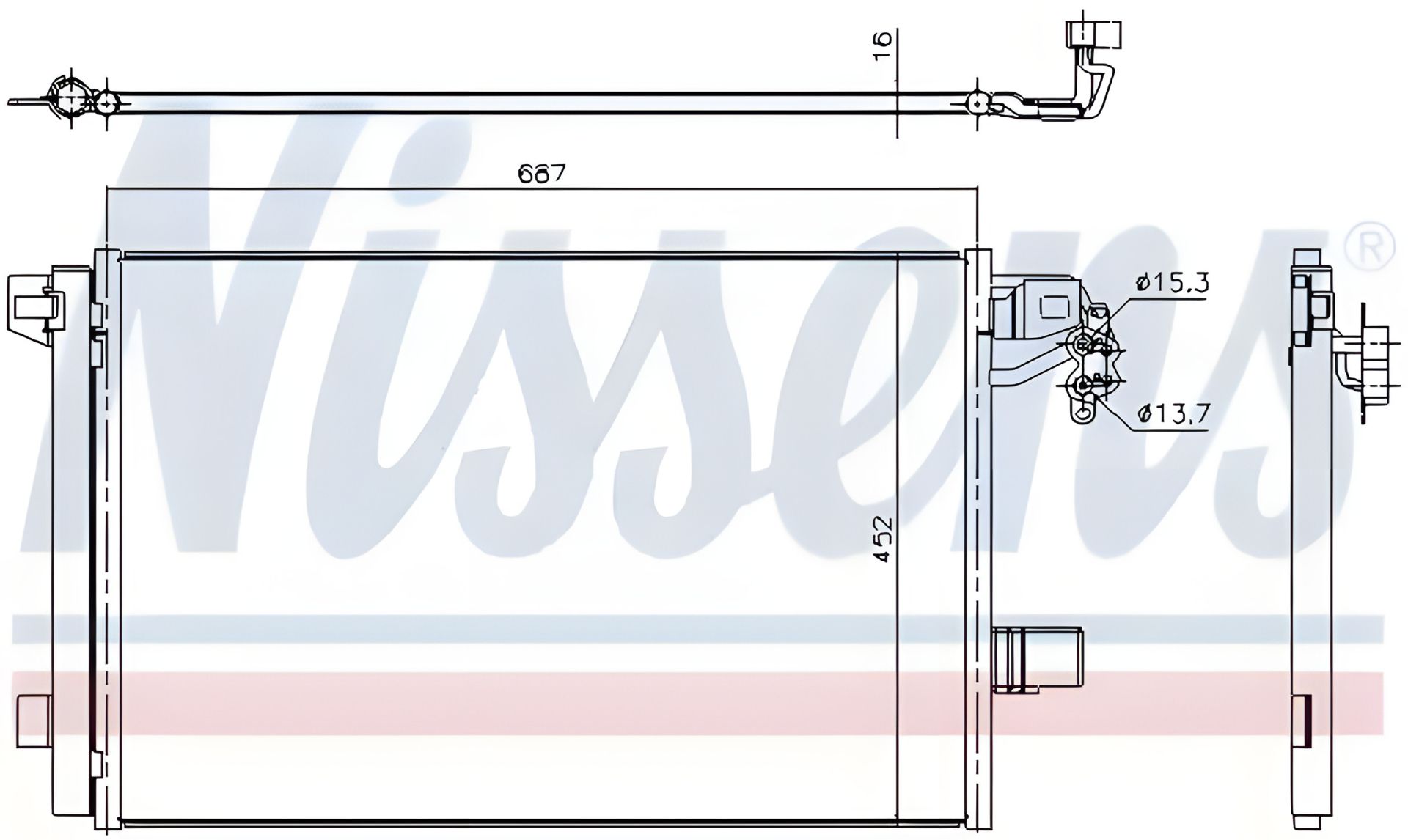 Радіатор кондиціонера для VW TRANSPORTER T5 (03-) 2.0 TDi від Nissens (940345) Радіатор кондиціонера для VW TRANSPORTER T5 (03-) 2.0 TDi від Nissens (940345)